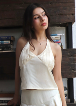 Load image into Gallery viewer, JULIET PLEATED HALTER TOP