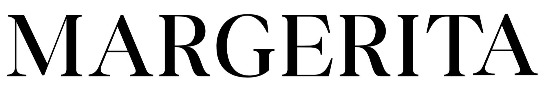 Black 'MARGERITA' text on a white background