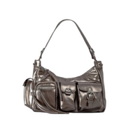 Harper Y2K Patent Leather Shoulder Bag - Silver Gray