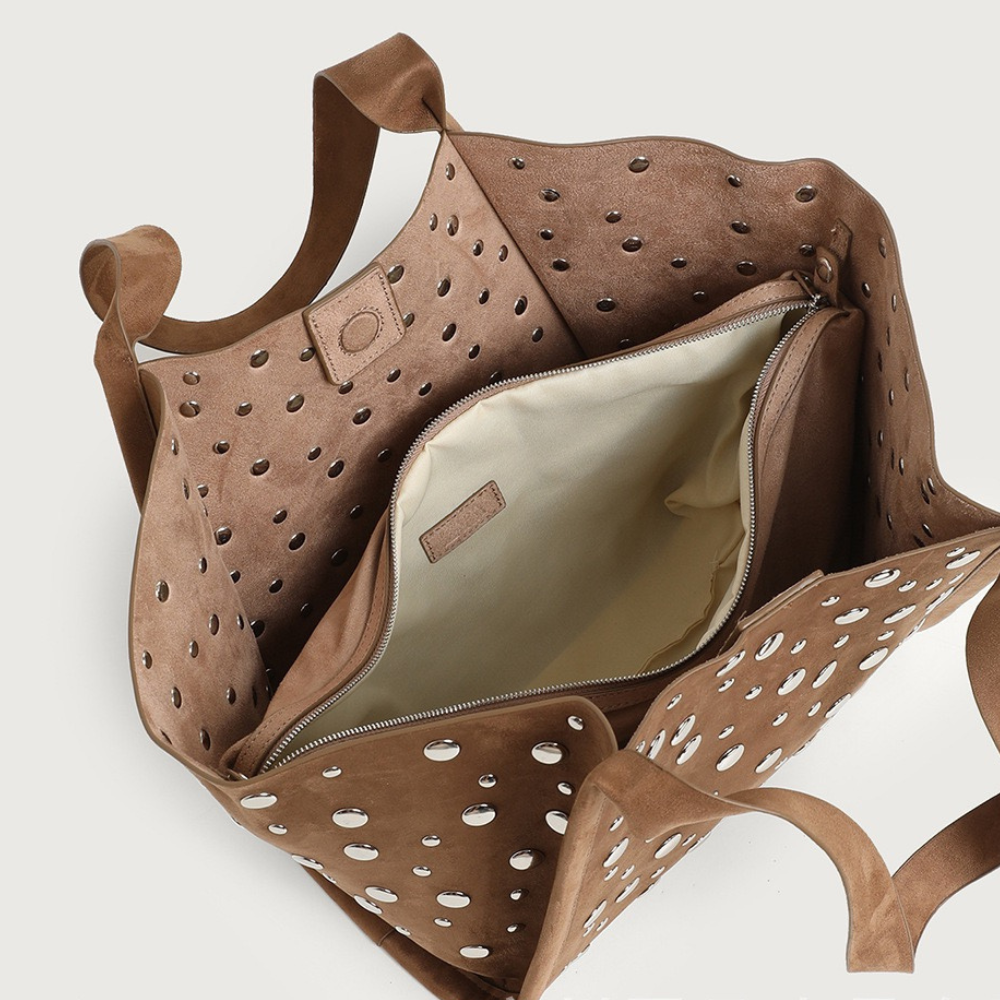 TANN STUDDED TOTE