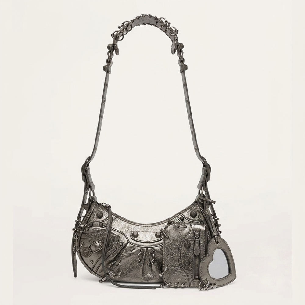 MIDNIGHT STUDDED SHOULDER BAG