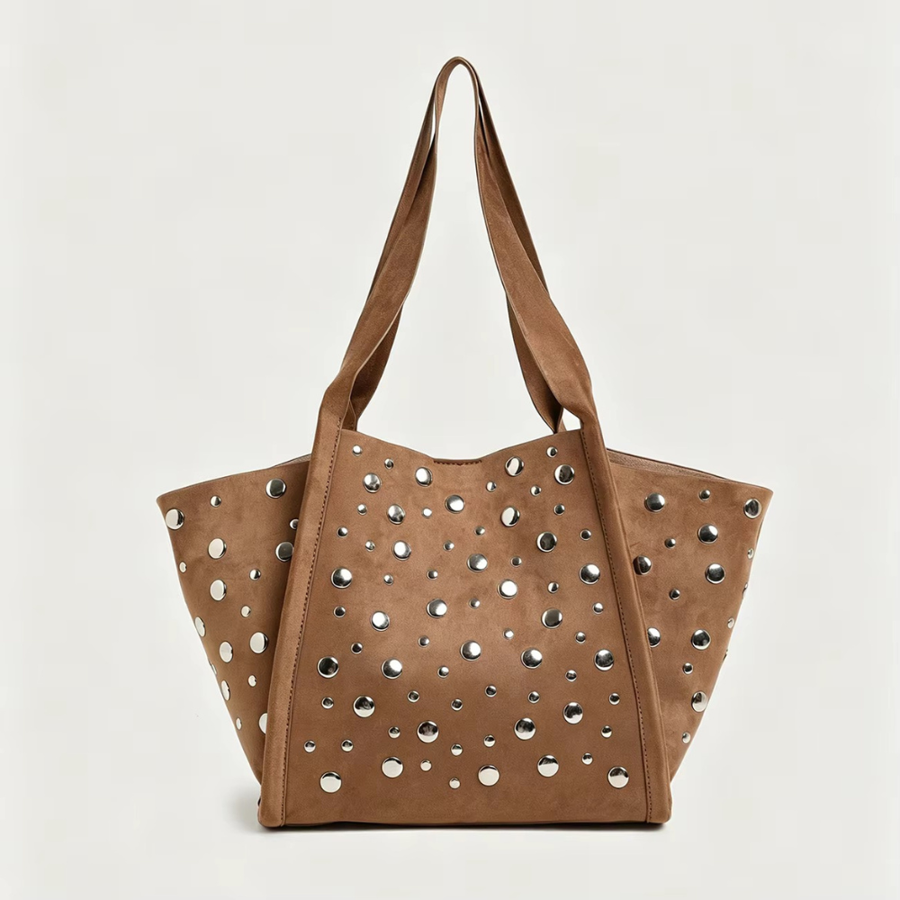 TANN STUDDED TOTE