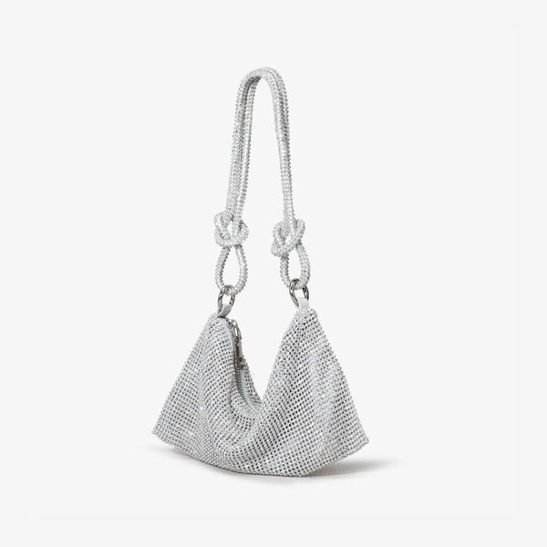 Silver handbag with a chain strap 