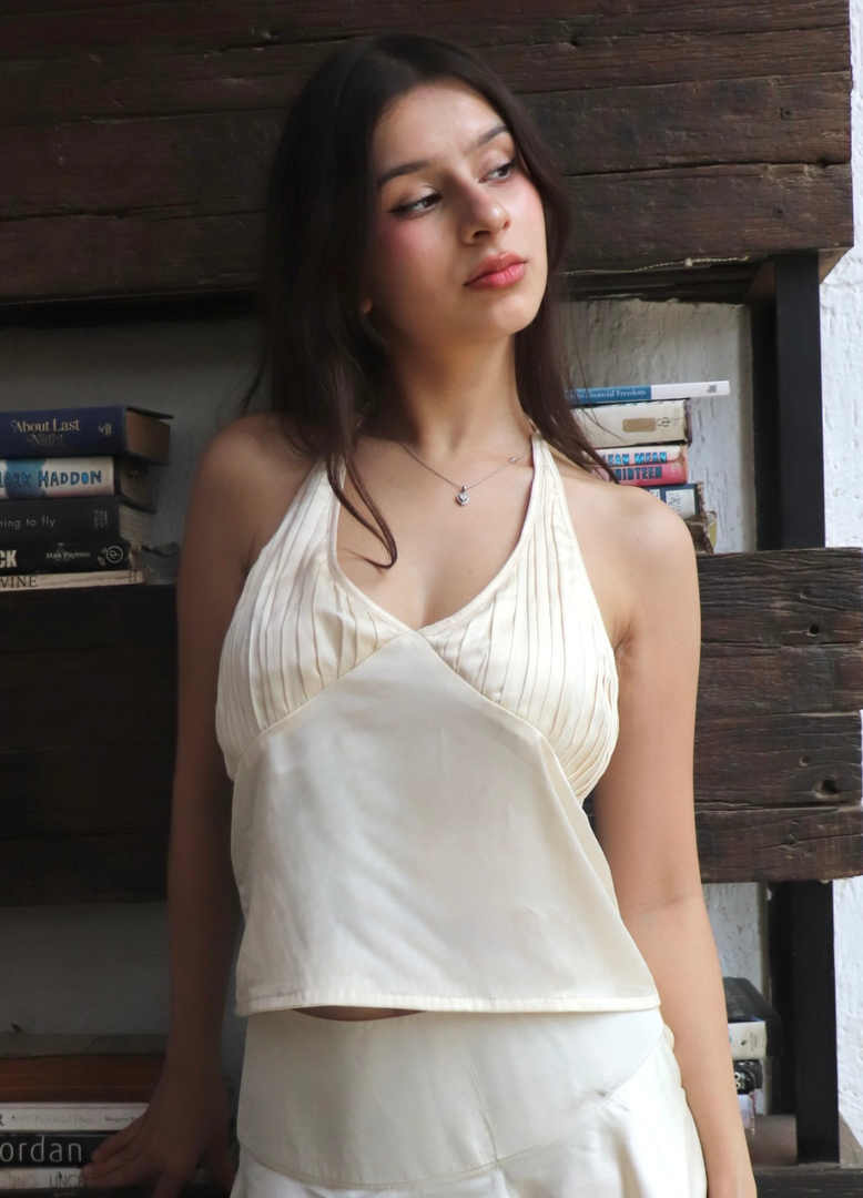JULIET PLEATED HALTER TOP