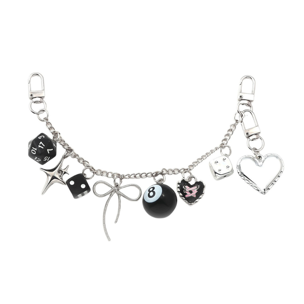 MIDNIGHT LUCKY 8 BAG CHAIN CHARM