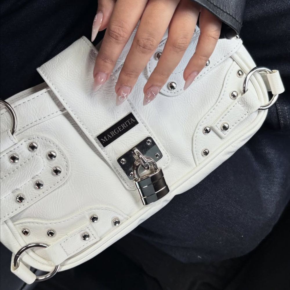 ARYA STUDDED  LOCK SHOULDER BAG