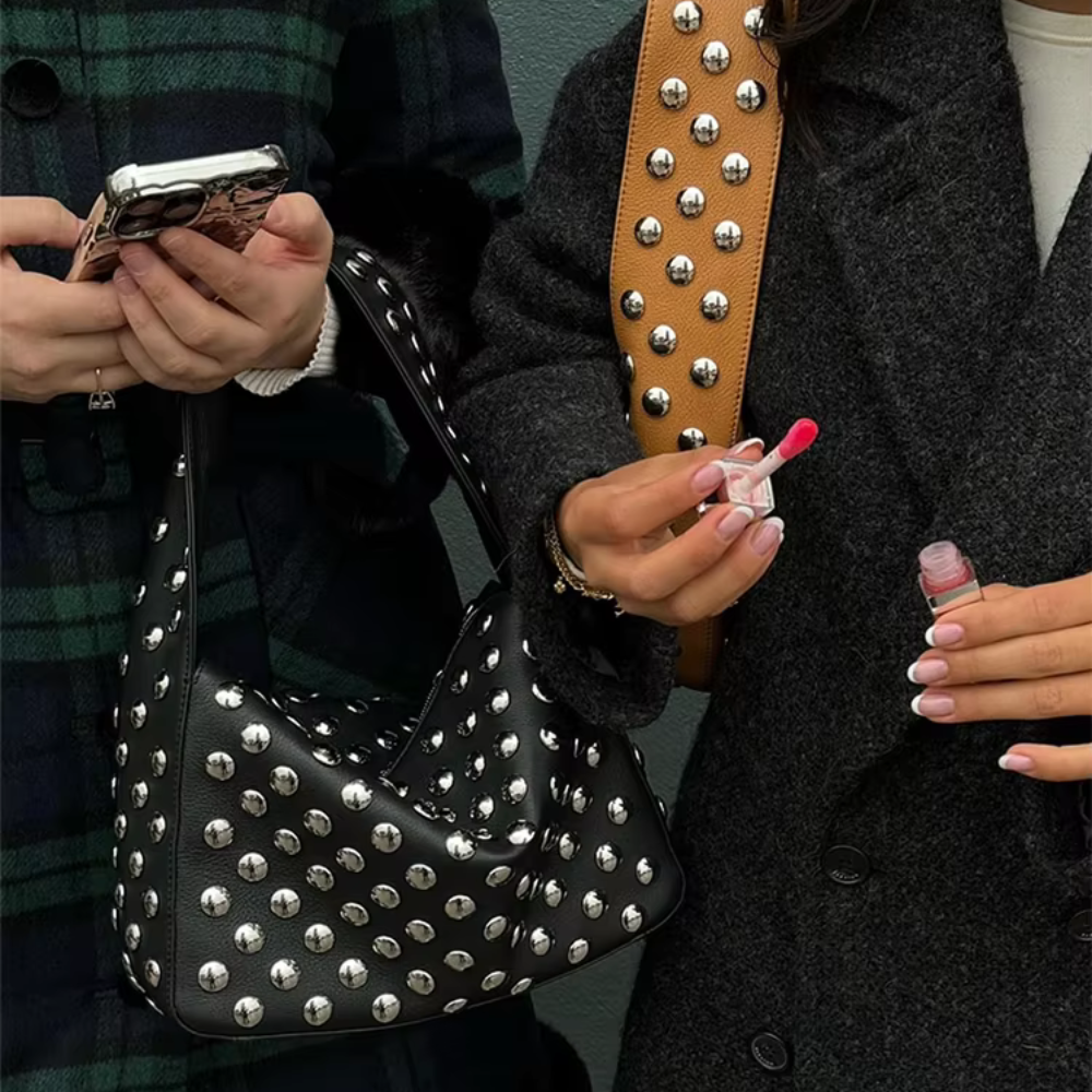 NAAIRA STUDDED SHOULDER BAG