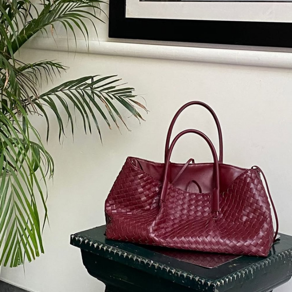Margerita Maroon handwoven handbag 