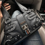 Load image into Gallery viewer, ARYA STUDDED  LOCK SHOULDER BAG
