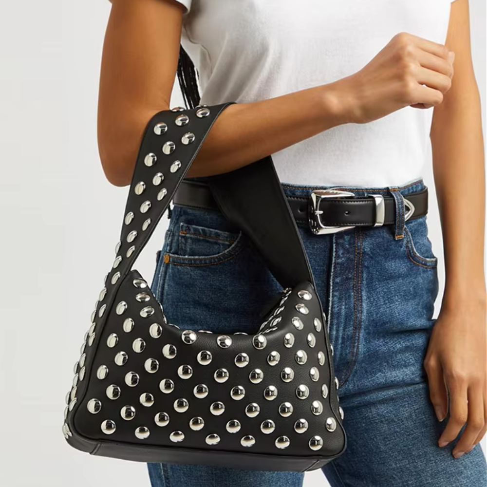 NAAIRA STUDDED SHOULDER BAG