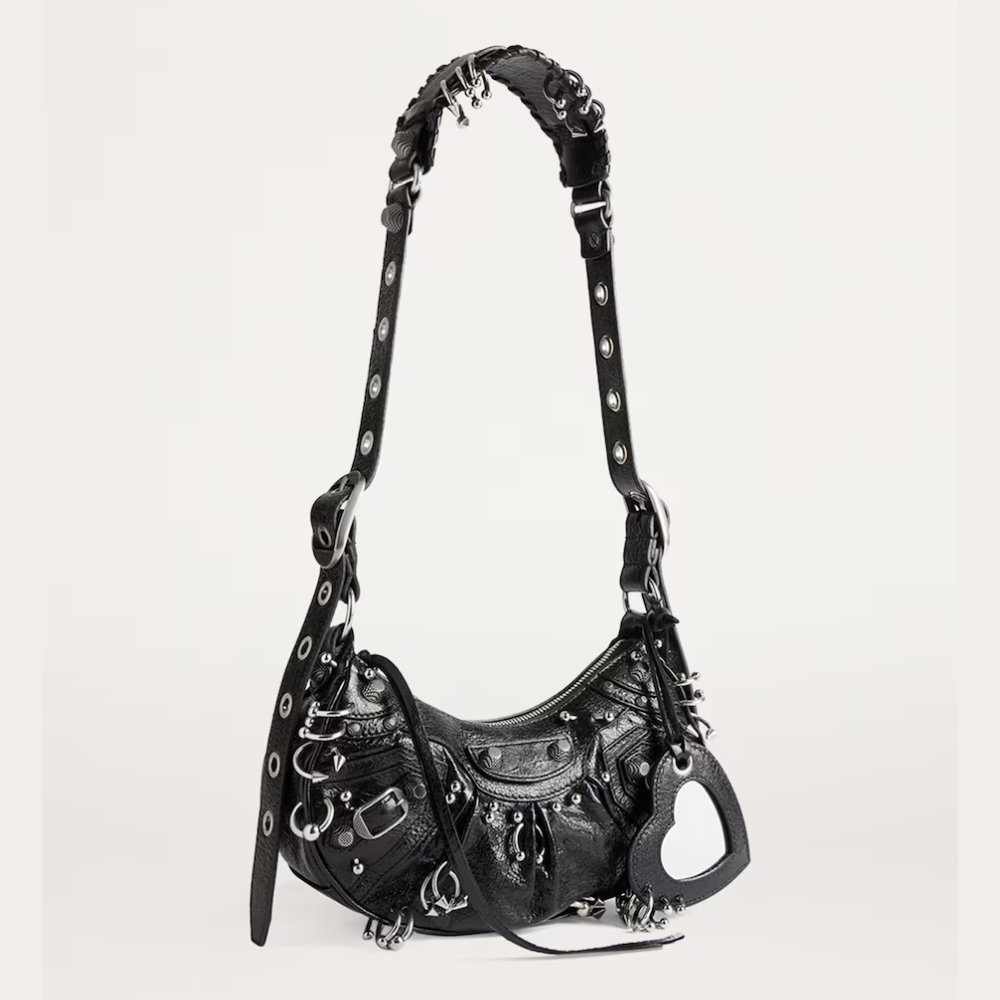 MIDNIGHT STUDDED SHOULDER BAG
