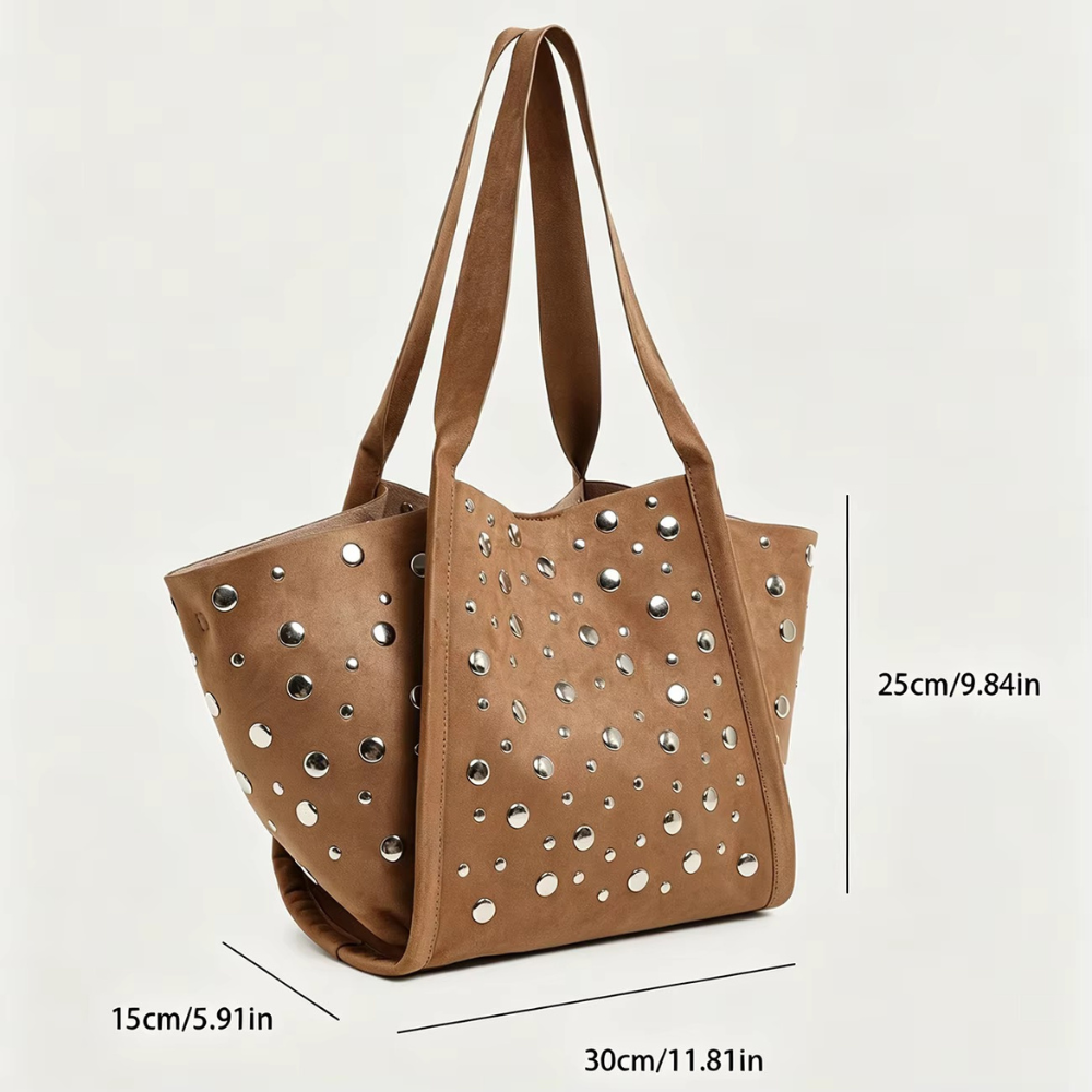 TANN STUDDED TOTE