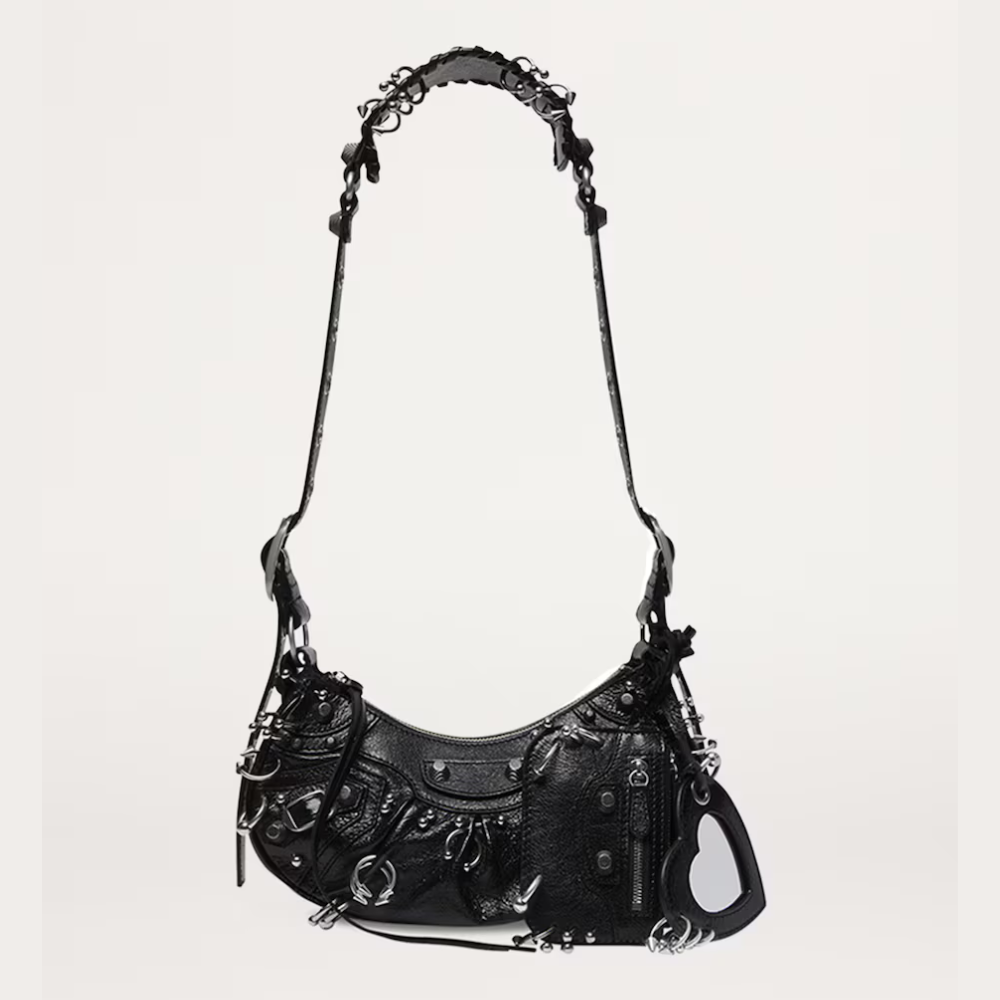 MIDNIGHT STUDDED SHOULDER BAG