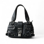 Load image into Gallery viewer, ARYA STUDDED  LOCK SHOULDER BAG
