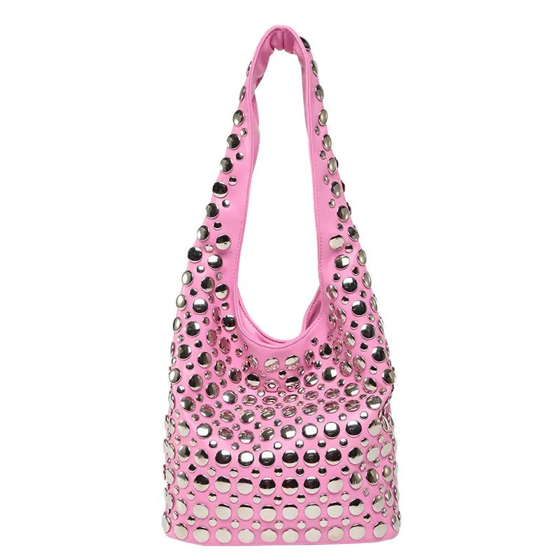 Pink Jennifer Studded Bag